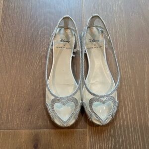 Janie and Jack Disney Cinderella glass slippers flats heart 1K